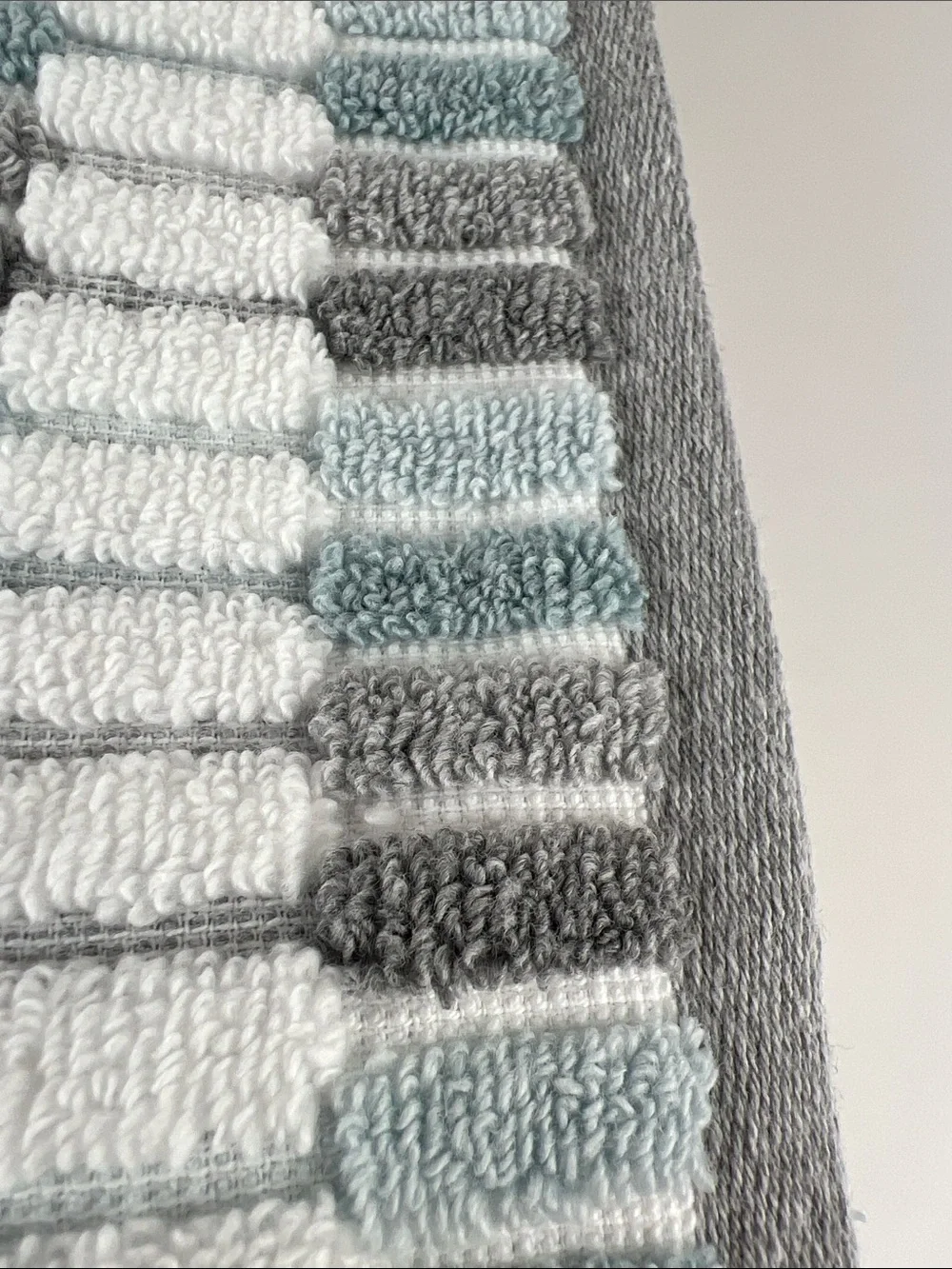 Ecoexistence Eco Melange Bath Towels Blue Gray & White Quick Dry Cotton 2 Pc NEW